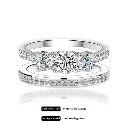Trilogy Ring Set | Sterling Silver